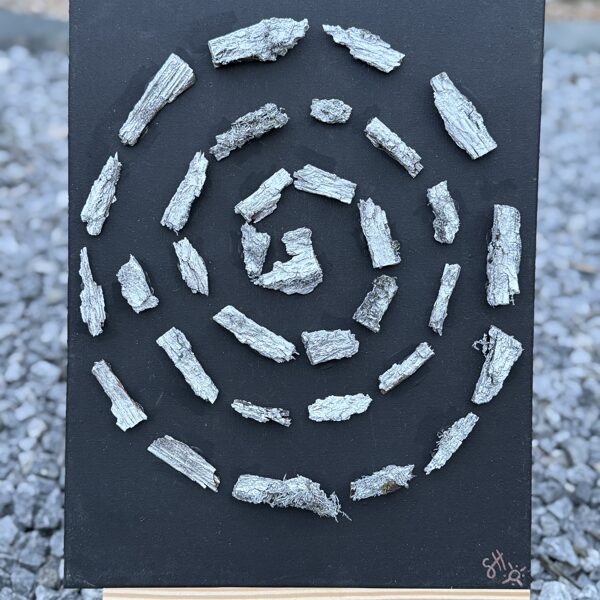 "Spirale des Lebens-Manifestierung" - Holz auf Leinwand 30x40cm-Preis 80€