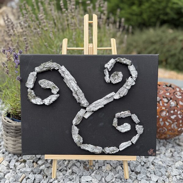 Triskele - Holz auf Leinwand 30x40cm, Preis 80€