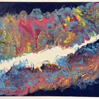 VERFÜGBAR -„Run-in“ – Acryl Pouring auf Leinwand 30x40cm - Art.Nr. AP03-2021-2
