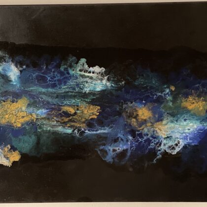 VERFÜGBAR - Golden Islands – Acryl Pouring auf Leinwand 40x60cm - Art.Nr. AP03-2021-3