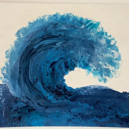 VERFÜGBAR- Perfekte Welle – Acryl Pouring auf Leinwand 75x58cm - Art.Nr. AP04-2021-6