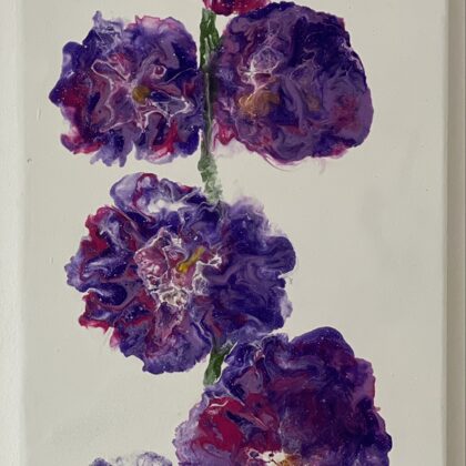 VERFÜGBAR - "Orchideen" - Acryl Pouring auf Leinwand - 20x50cm - Art.Nr. AP07-2021-2