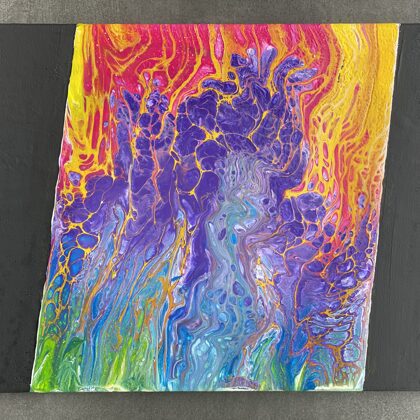 VERFÜGBAR - Acryl Pouring auf Leinwand - 30x40 cm- Art. AP08-2021-2