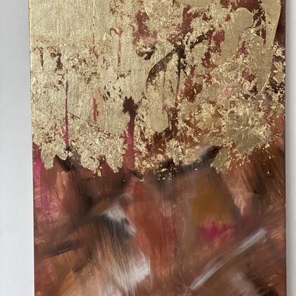 VERFÜGBAR- „Golden Shimmer“– Acryl Gemälde mit Blattgold auf Leinwand 40x60cm - Art.Nr. A0