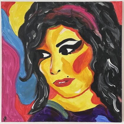 VERFÜGBAR- „Amy Winehouse“- Acryl Gemälde auf Leinwand 40 x 40 cm Art.Nr. A01-2016-4