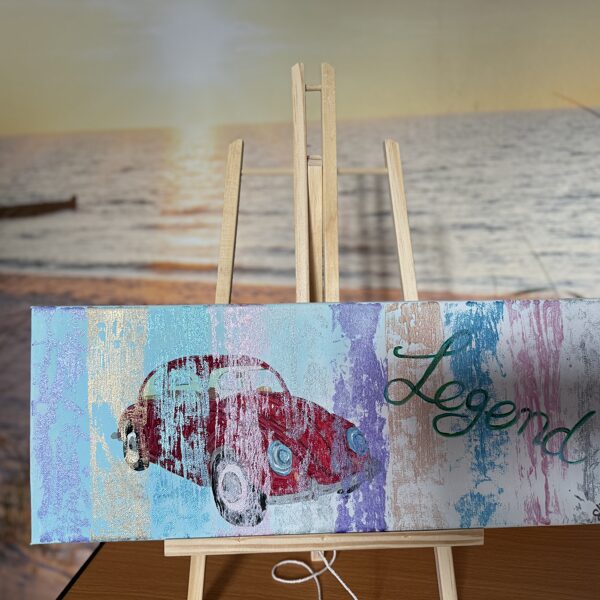 „VW Käfer“ - Acyril mit Monoprint 20x70cm- 30€