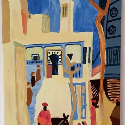  VERFÜGBAR - „Café des Nattes“- Acryl Gemälde auf Leinwand 40x60cm - Art.Nr. A08-2012-1 Un