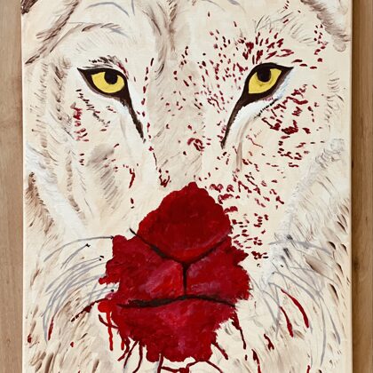 VERFÜGBAR -'Lioness' Acryl Gemälde auf Leinwand-40x50cm-Art.Nr.A10-2021-1