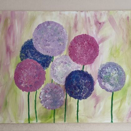 VERFÜGBAR - "Zierlauch"-Acryl Gemälde auf Leinwand-75x115cm-Art.Nr.A05-2022-1