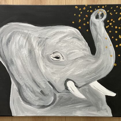 VERFÜGBAR - "Elefant - Acryl  Gemälde auf Leinwand - 40x50 cm- Art.Nr. A08-2021-2