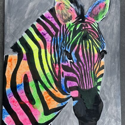 VERFÜGBAR - "Zebra" - Acryl Gemälde auf Leinwand - 40x50 cm- Art.Nr. A07-2021-3