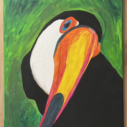 VERFÜGBAR - „Toco Tukan“ Acryl Gemälde auf Leinwand-40x50cm-Art.Nr.A10-2021-2