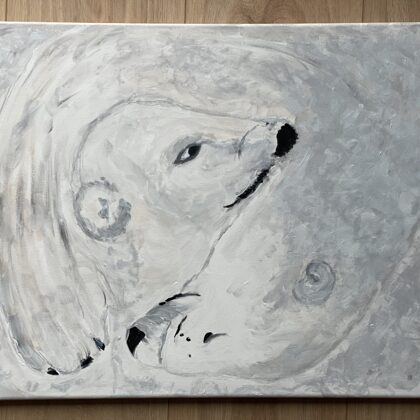 VERFÜGBAR - 'Polar Bears cuddling time"-Acryl Gemälde auf Leinwand 40x40cm-Art.Nr.A09-2021