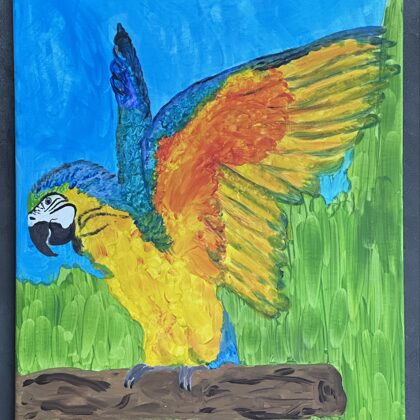 VERFÜGBAR - "Papagei" - Acryl Gemälde auf Leinwand - 40x50 cm - Art.Nr. A08-2021-1