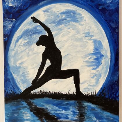VERFÜGBAR - "Vollmond Yoga" - Arcyl Gemälde auf Leinwand - 40x50 cm -Art.Nr.A07-2021-1