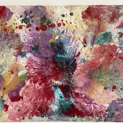 VERFÜGBAR- „Summer“ - Abstraktes Gemälde auf Leinwand 30 x 40 cm AS03-2021-1