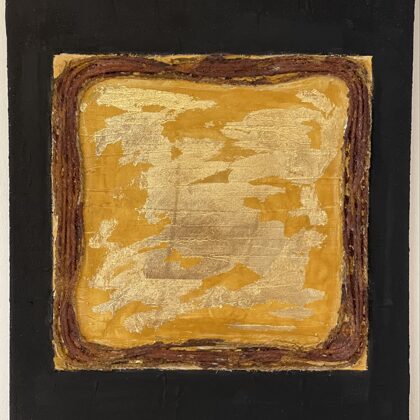 VERFÜGBAR - Abstrakte Struktur Blattgold u. Rostoptik auf Leinwand-40x50cm-Art.NrAS06-2021