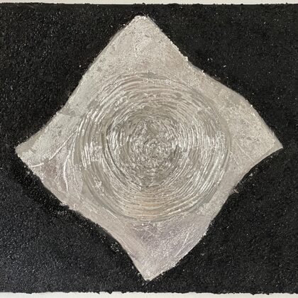 VERFÜGBAR- Abstrakte Struktur mit Blattsilber auf Leinwand - 40x50 cm - Art. Nr. AS06-2021